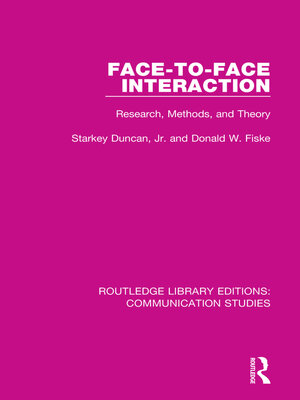 cover image of Face-to-Face Interaction